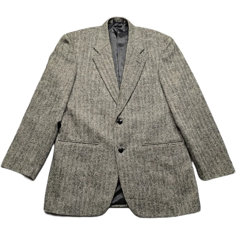 Enrico Gelini Blazer Jacket Mens 39R Multicolor Wool Herringbone Single Breasted